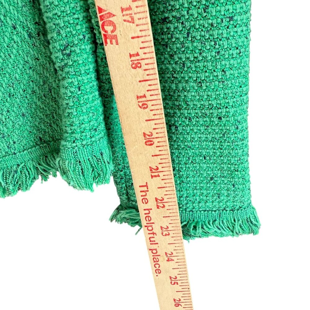 Nic + Zoe Michaela Fringe Mix Knit Open Front Jacket Women's Size XL Green - Picture 8 of 11